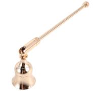 VICASKY 2pcs Metal Candle Snuffer with Handle, 6.5-inch Bell-shaped Wick Extinguisher Tool for Candlelight Dinner and Valentine’s Day, Gold Finish Handheld Candle Put out Tool for Home Use
