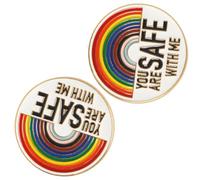 VICASKY 2pcs Metal Rainbow Enamel Pins with Simple Shape, Easy to Carry and Delicate Brooch Pins for Women, to Decorate Hats or Handbags during Pride Month