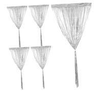 VICASKY 2pcs Metallic Fringe Tinsel Curtains Foil Backdrop Decorations for Parties Weddings Showers Silver Streamer Photo Backgrounds Versatile Party