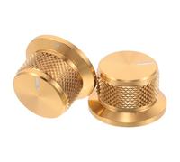 VICASKY 2PCS Metallic Gold Aluminum Guitar Volume Knobs Rotary Potentiometer Caps for Precise Control and Smooth Adjustment Amplifiers and Audio Equipment