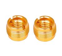 VICASKY 2pcs Microphone Stand Clip Adapter Screws for Mic Thread Conversion, Gold Female to Male Microphone Thread Adapters Compatible Mic Holder Stands, Suitable for Studio and Live Use