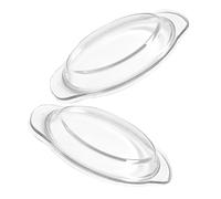 VICASKY 2pcs Microwave Food Splatter Guard Glass Covers with Steamer Functionality and Versatile Design for Vegetables and Fruit, Suitable for Microwaves and Ovens, Plate Cover Lid