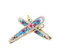 VICASKY 2pcs Mini Chinese Style Flower Hair Clips Small Zinc Alloy Barrettes with Pearl Embellishments Gentle Grip Hair Accessories for Weddings Parties and Daily Use