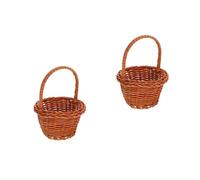 VICASKY 2pcs Mini DIY Prop Basket Decorative Storage Basket for Knitting Craft Creative Micro Desktop Organizer and Photo Decoration Accessory