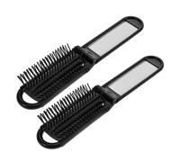 VICASKY 2pcs Mini Foldable Hair Brush with Mirror Compact Travel Hair Styling Tool Portable Purse Brush for Women Convenient Folding Design with High Definition Reflection for Ups