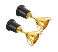 VICASKY 2pcs Mini Golden Trophy Gold Award Trophies Soccer for Ornament Small Prize Winner Cup Cup Gold Award Statue Mini Model Plastic