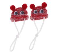 VICASKY 2pcs Mini Knitted Crochet Hats for Hamsters Small Pets Adorable Costume Pet Apparel for Craft Projects and Guinea Pigs