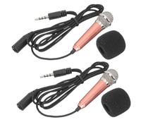 VICASKY 2pcs Mini Portable Microphones Compact Tiny Singing Mic for Phone Laptop Tablet Lightweight Play Compatible with Smartphones and Computers for Outdoor Recording