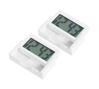 VICASKY 2pcs Mini Portable Silent Electronic Car Clock for Dashboard Small Digital Table Timer for Students and White Compact Travel Clocks with Quiet Operation and Easy Awareness