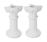 VICASKY 2pcs Mini Roman Column Statue 11cm White Resin Pillars for Decoration Wedding Photo Props Home Tabletop Sculptures