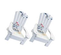 VICASKY 2pcs Miniature Beach Chair Ornaments Mediterranean Style Decor for Nautical Themed Home Bedroom and Dollhouse Decoration