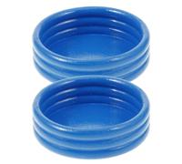 VICASKY 2pcs Miniature Dollhouse Pool Blue Inflatable Beach Pool Sand Table for Tropical Summer Decor for Dollhouse Furniture Fairy Garden Accessories