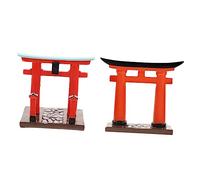 VICASKY 2Pcs Miniature Gate Decorations Japanese Style Craft Props for Micro House Decor for Fairy Gardens and Dollhouses Durable Outdoor Ornaments Inspires Imagination