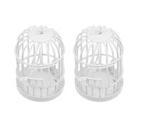 VICASKY 2pcs Miniature Metal Birdcages for Dollhouse Décor, Semi-closed Hanging Simulation Bird Cage with Hook, Vintage Style Small Iron Ornament for Fairy Garden and Photography Props
