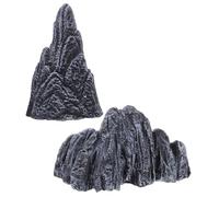 VICASKY 2pcs Miniature Resin Rockery Figurines Compact Micro Landscape Decor for Tabletop Terrarium Aquarium Garden with Lifelike Detailing and No Maintenance Required