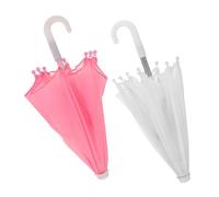 VICASKY 2pcs Miniature Umbrellas for Dolls Chic White Pink Portable Rainy Accessories for Dollhouse Play Enhance Creativity Imaginative Roleplaying Fun