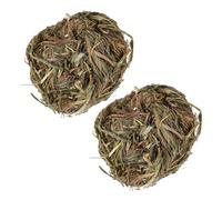 VICASKY 2Pcs Natural Bunny Chew Molar Grass Balls for Small Animals Safe Teeth Cleaner and Boredom Breaker for Rabbits Guinea Pigs Chinchillas Hamsters Interactive Treats