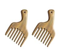 VICASKY 2pcs Natural Sandalwood Wide Tooth Combs Hair Massage Comb with Slide through Hair Feature Compact and Portable for Daily Use