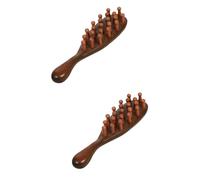 VICASKY 2pcs Natural Wood Wide Tooth Massage Comb for Scalp Detangling and Hair Care Skin Friendly Smooth Teeth Portable Handle Design for All Hair Types No Static and Shine