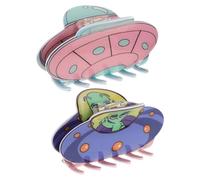 VICASKY 2pcs No Crease Barrette Hair Clips for Women Ufo Shaped Hair Claw Clips Comfortable for Girls Women Stylish for Home School Clubs