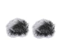 VICASKY 2pcs Noise Cover for Clip Mic Gray Black Microphone Covers Wind Deflector for Lavalier Microphone