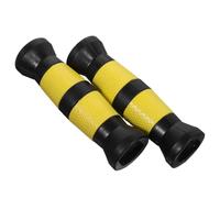 VICASKY 2pcs Non-skid Barbell Grip Covers for Dumbbell Handles, Pvc Weight Lifting Hand Protectors Sleeves in Black Yellow, Reusable Fitness Equipment Grips for Gym and Home Training