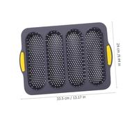 VICASKY 2Pcs Non Stick Silicone Four Slot Baking Mold for French Bread Premium Heat Conductive Bread Tray Easy Demould Kitchen Gadget for Homemade Artisan Loaf Baking Light Grey