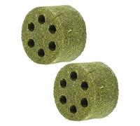 VICASKY 2pcs Organic Hay Teething Toy for Bunny Puppies Small Animals Safe Comforting Chew Toy for Dogs Rabbits Hamsters
