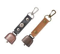 VICASKY 2Pcs Outdoor Alert Bell Keychain Metal Camping Bells for Hiking Supplies Portable Loud Animal Alarm for Pets and Camping