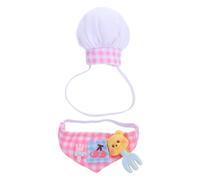 VICASKY 2pcs Parrot Chef Outfit Hat & Apron, Animal Cosplay Costume Pink | Cute Pet Bird Chef Appearance, Cloth Parrot Hat and Apron Set for Party Outfit, Suitable for Festive Pet Birthday Occasions