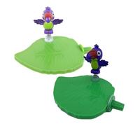 VICASKY 2Pcs Parrot Playstands Bird Cage Perch Platforms with Plastic Leaf Design, Small Parakeet Grinding Perches for Cockatiel Resting and Activity in Pet Bird Cages