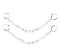 VICASKY 2pcs Pearl Chain Shoe Charms for Women, White Acrylic | K1605 Size Beads, Smooth Surface, Easy Installation, Daily Life Parties