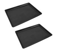 VICASKY 2pcs Pet Cage Tray and Dog Poop Tray Black Plastic 43.5x32.4x2.5cm Sturdy for Household Cage Accessories