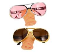 VICASKY 2pcs Pig Nose Glasses for Party Fun Lightweight Novelty Eyewear Unique Costume Accessory for Cosplay Events Golden Pink