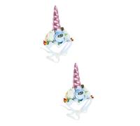 VICASKY 2pcs Pink Unicorn Pet Hat Soft Comfortable Cosplay Prop for Puppy Cat Dogs for Halloween Christmas Birthday Parties and Photo Shoots
