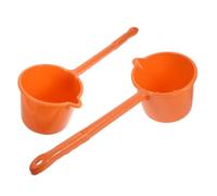 VICASKY 2pcs Plastic Water Ladle Japanese Bath Ladle Long Handle Pp Material Stylish Unique Design Protects Hair and Skin Gentle Cleaning for Shower Room and Home Use