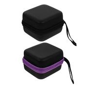 VICASKY 2pcs Portable Essential Oil Storage Pouches Durable Aromatherapy Holders with Lanyard Black Purple Bottle Case Travel Friendly Essential Oil Organizers
