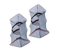 VICASKY 2Pcs Portable Fishing Trap Cage Space Saving Mesh Net Lightweight Easy to Use Crawfish Catcher for Crabs Lobsters for Outdoor Fishing Trips
