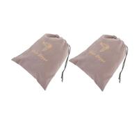 VICASKY 2pcs Portable Hair Dryer Drawstring Storage Bags 23x30cm Light Grey Velvet Dustproof Travel Storage Pouches Suitable for Hair Dryers and Small Accessories