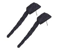 VICASKY 2Pcs Portable Long Tube Hair Treatment Hats for Women Durable Thermal Hair Caps Elastic Fit for Easy Drying Barbershop Black