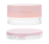 VICASKY 2pcs Portable Loose Powder Containers with Mini Mirror and Elastic Mesh Puff Compact Empty Cushion Case for Travel Skincare Storage Small Dusting Powder Box for Face and Body