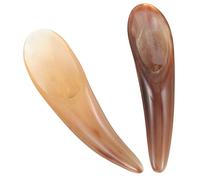 VICASKY 2Pcs Portable Ox Horn Gua Scrapers Multi Function Massage Tools for Home Use Enhance Circulation Reduce Puffiness Compact Design for Easy Operation