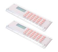 VICASKY 2pcs Portable Plastic Ruler with Digital Calculator, 15cm Double Scale Measuring Tool Featuring User-friendly Operation, for Classroom and Math Class Use by Students and Seniors