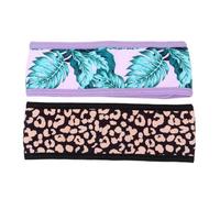 VICASKY 2Pcs Printed Terry Cloth Headbands for Face Washing and Makeup, Soft Hair Wrap Hair Accessories Palm Tree Leopard Patterns, Suitable for Spa, Yoga, and Sports