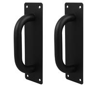 VICASKY 2pcs Push Pull Door Handle Stainless Steel Black, Short Hole Spacing 45mm, Long Hole Spacing 180mm, Fire Door Handle for Restaurants and Hotels