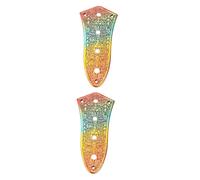 VICASKY 2pcs Rainbow Control Plate Zinc Alloy Vintage Plate for Electric Guitar Bass Replacement Blank for Various Models Design Instrument Performance