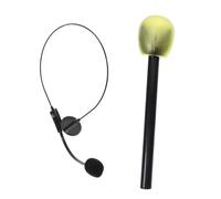 VICASKY 2pcs Realistic Singer Costume Fake Microphone Headset Party Favor Headset Prop for Halloween Cosplay Boys and Girls Adults