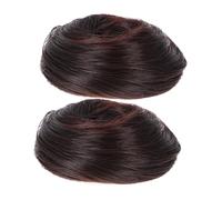VICASKY 2pcs Realistic Space Buns Human Hair Ponytail Extension for Daily Use Ponytail Hair Donut Messy Bun for Ballet Girls