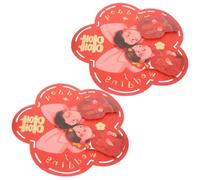 VICASKY 2pcs Red Double Layer Paper Decoration Sticker for Wedding Room Wall and Balcony, Reusable Festive Wedding Theme with Creative Double Happiness Cut Bringing a Happy Atmosphere