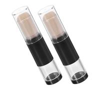 VICASKY 2pcs Refillable Powder Foundation Brushes Set Press-dispensing Bottle Cosmetic Applicator Face Makeup Blush Brush for Travel and Daily Use